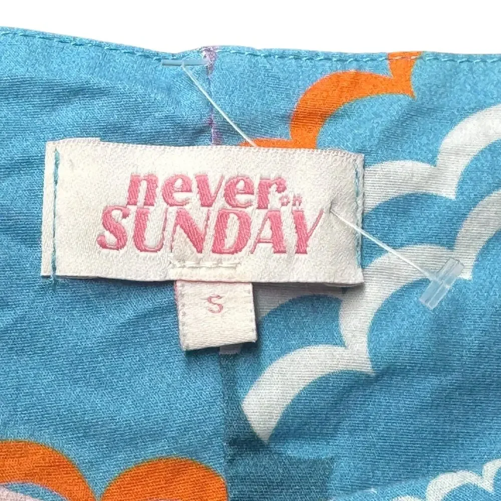 Never on Sunday Midi Sundress Blue Purple Orange Small